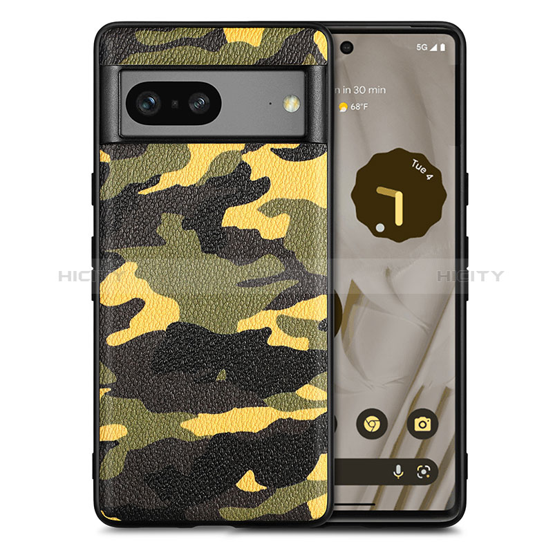 Funda Silicona Goma de Cuero Carcasa S01D para Google Pixel 7a 5G Amarillo