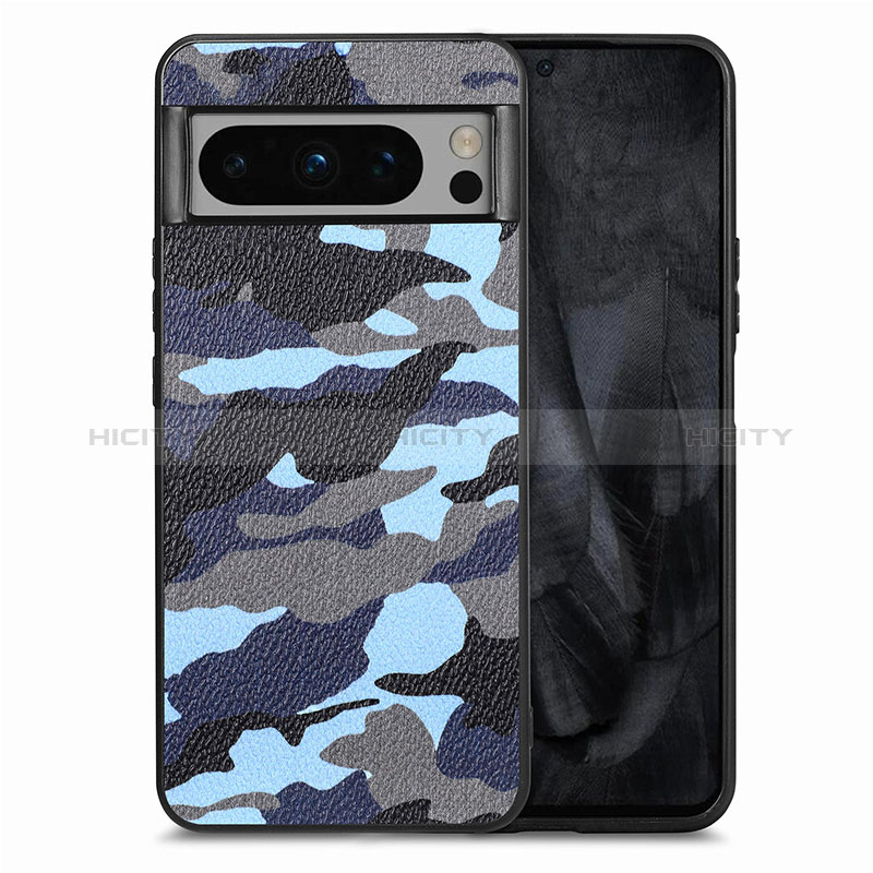 Funda Silicona Goma de Cuero Carcasa S01D para Google Pixel 8 Pro 5G Azul