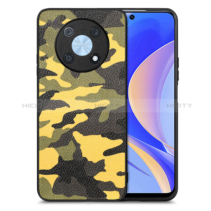 Funda Silicona Goma de Cuero Carcasa S01D para Huawei Enjoy 50 Pro Amarillo