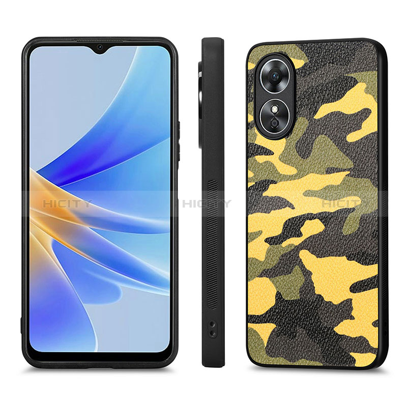 Funda Silicona Goma de Cuero Carcasa S01D para Oppo A17