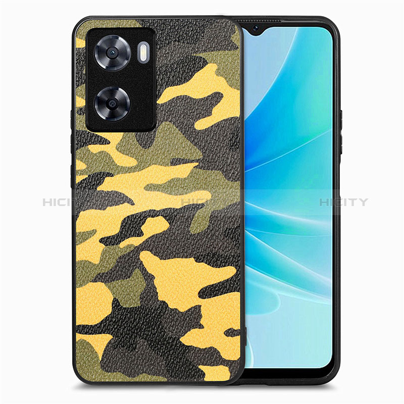 Funda Silicona Goma de Cuero Carcasa S01D para Oppo A77s