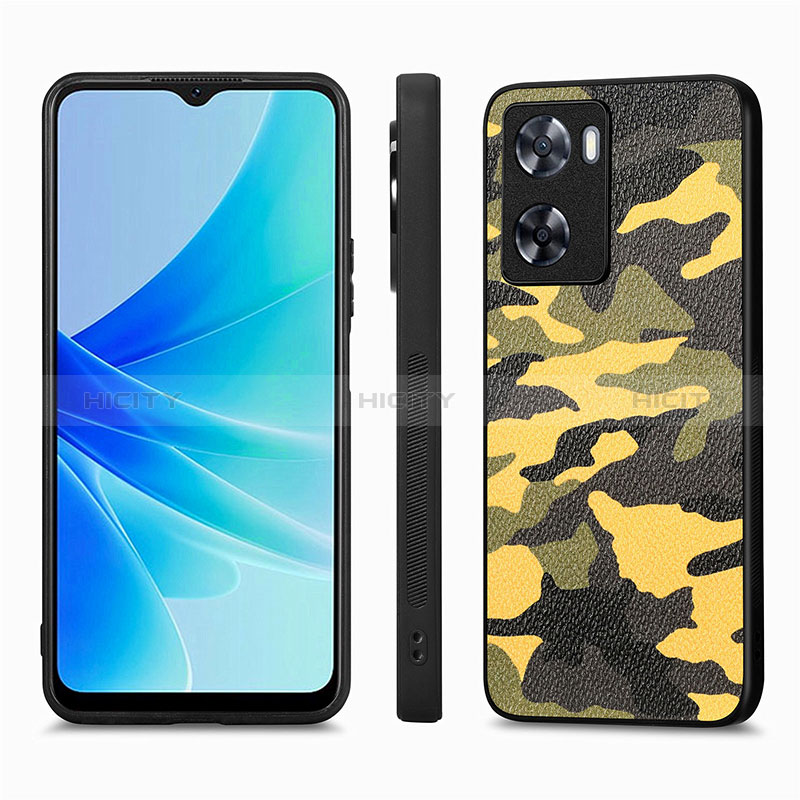 Funda Silicona Goma de Cuero Carcasa S01D para Oppo A77s