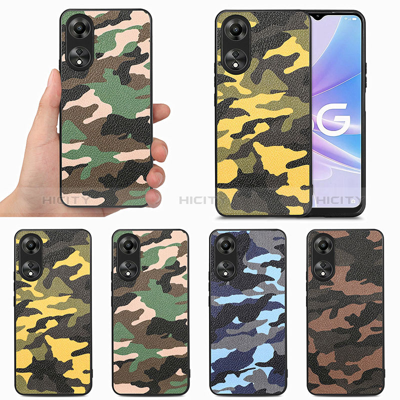 Funda Silicona Goma de Cuero Carcasa S01D para Oppo A78 5G