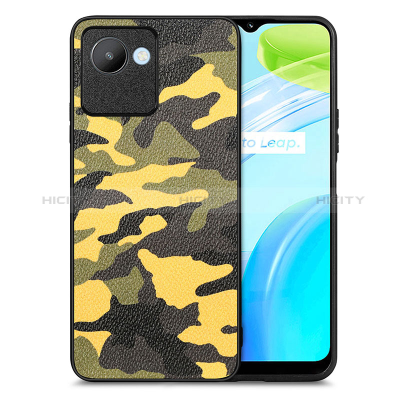 Funda Silicona Goma de Cuero Carcasa S01D para Realme C30s