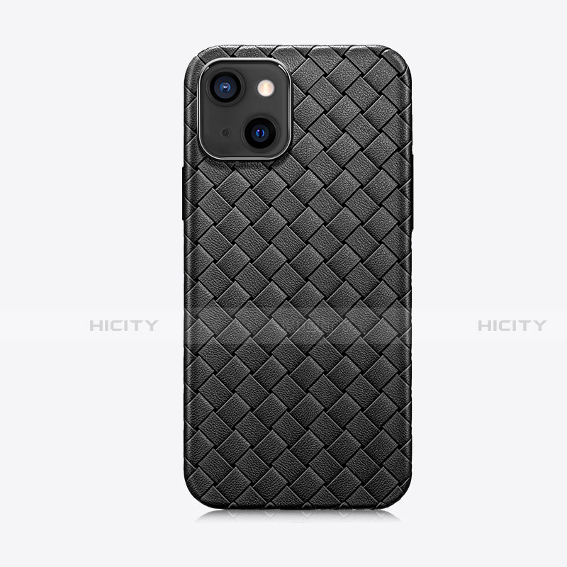 Funda Silicona Goma de Cuero Carcasa S02 para Apple iPhone 13 Mini Negro