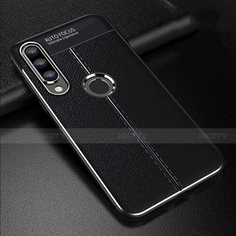 Funda Silicona Goma de Cuero Carcasa S02 para Huawei Nova 4e Negro