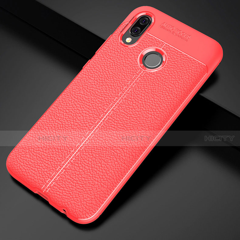 Funda Silicona Goma de Cuero Carcasa S02 para Huawei P20 Lite Rojo