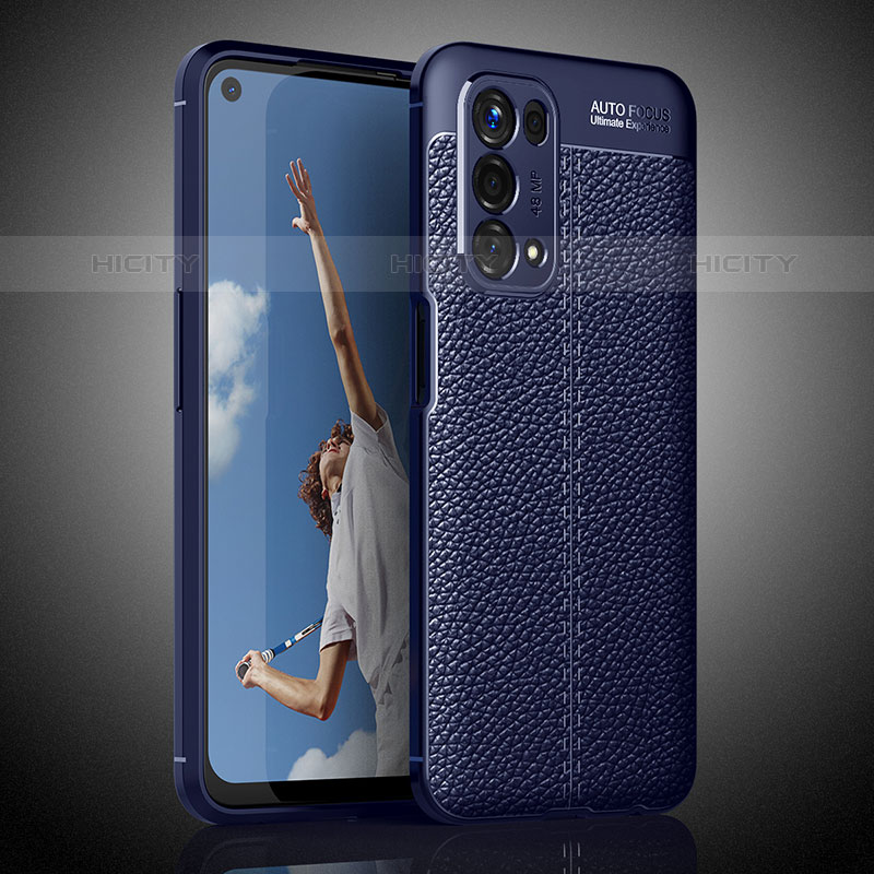 Funda Silicona Goma de Cuero Carcasa S02 para Oppo A93 5G Azul