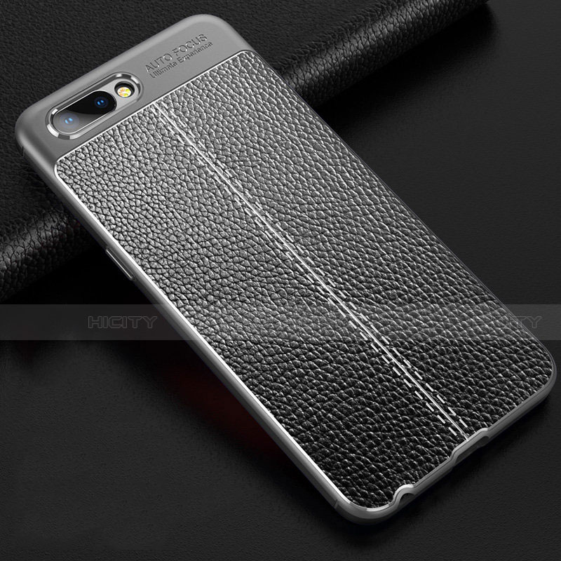 Funda Silicona Goma de Cuero Carcasa S02 para Oppo AX5 Gris