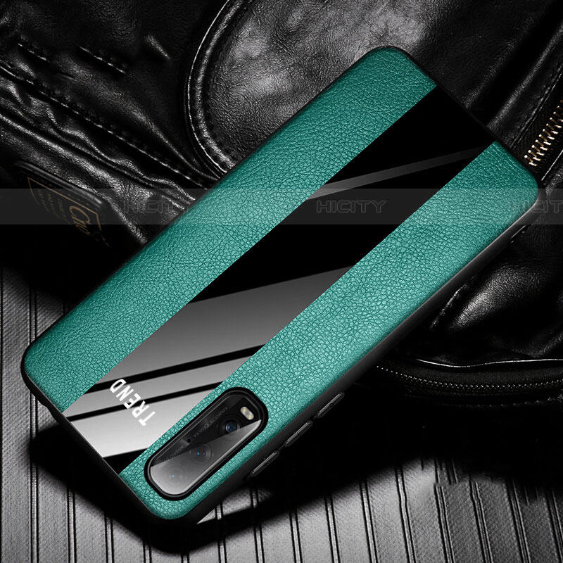 Funda Silicona Goma de Cuero Carcasa S02 para Oppo Find X2 Verde