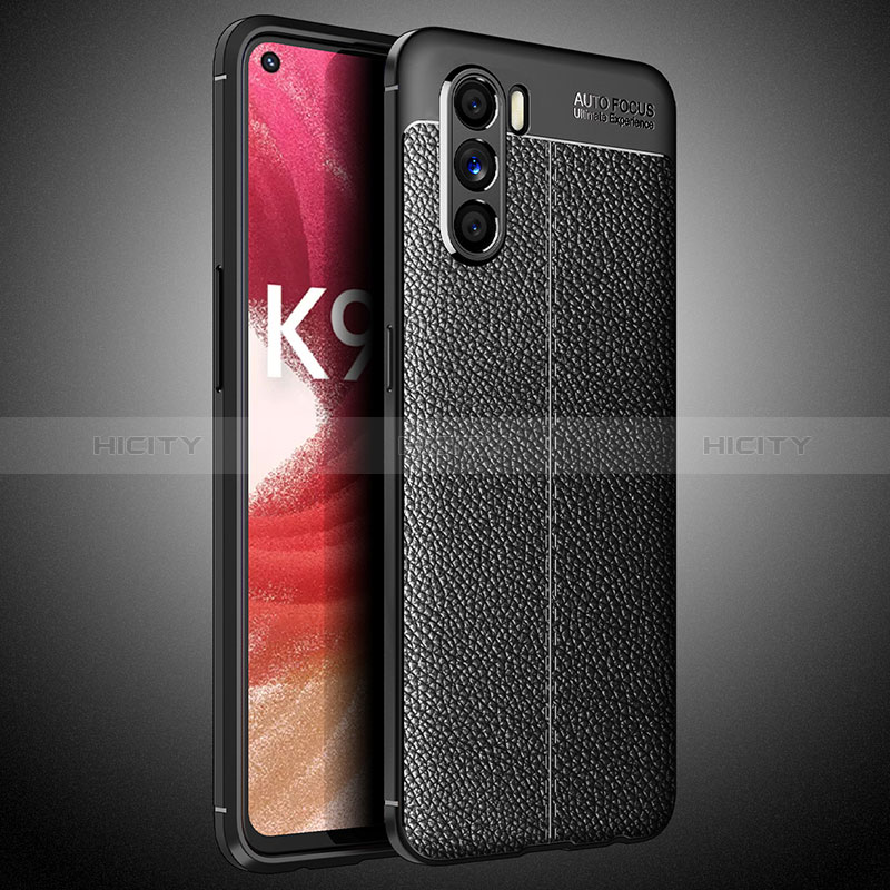 Funda Silicona Goma de Cuero Carcasa S02 para Oppo K9 Pro 5G Negro