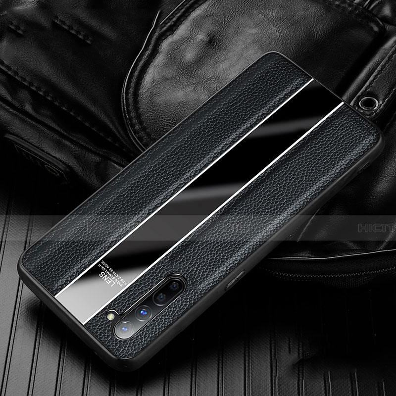 Funda Silicona Goma de Cuero Carcasa S02 para Oppo Reno3 Negro