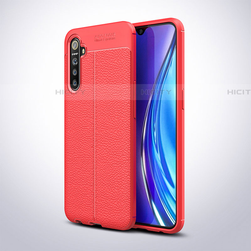 Funda Silicona Goma de Cuero Carcasa S02 para Realme X2 Rojo