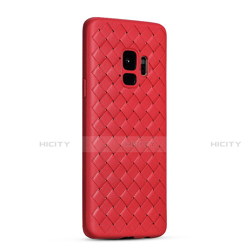 Funda Silicona Goma de Cuero Carcasa S02 para Samsung Galaxy S9 Rojo