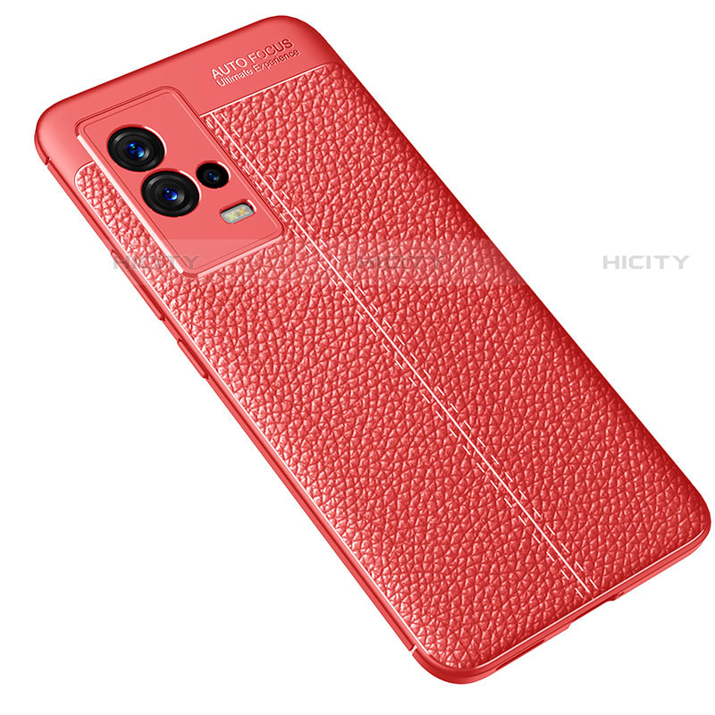 Funda Silicona Goma de Cuero Carcasa S02 para Vivo iQOO 8 Pro 5G Rojo