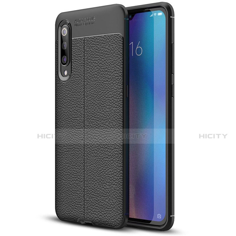 Funda Silicona Goma de Cuero Carcasa S02 para Xiaomi Mi 9 Pro Negro