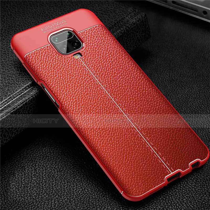 Funda Silicona Goma de Cuero Carcasa S02 para Xiaomi Redmi Note 9 Pro Rojo