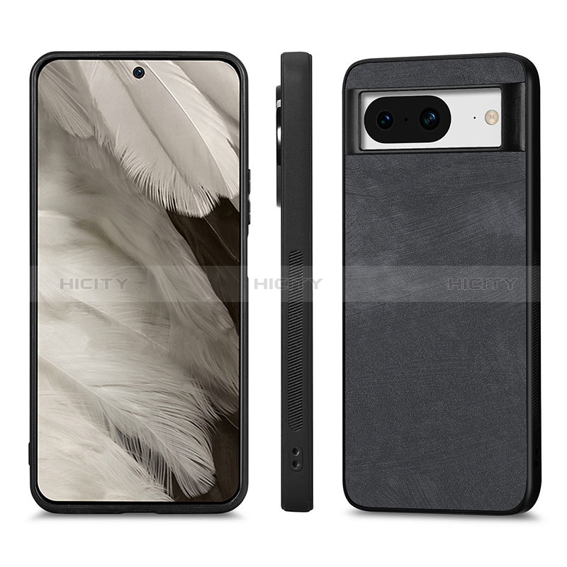 Funda Silicona Goma de Cuero Carcasa S02D para Google Pixel 8 5G Negro