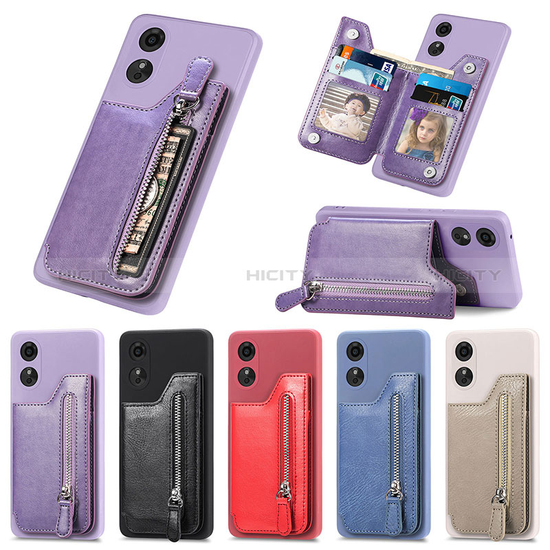 Funda Silicona Goma de Cuero Carcasa S02D para Oppo A17