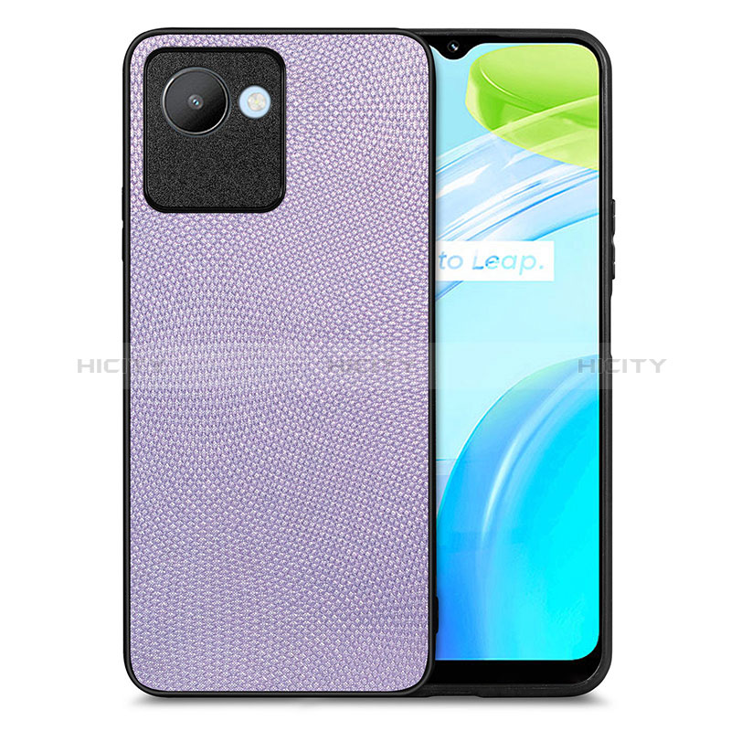 Funda Silicona Goma de Cuero Carcasa S02D para Realme C30 Purpura Claro