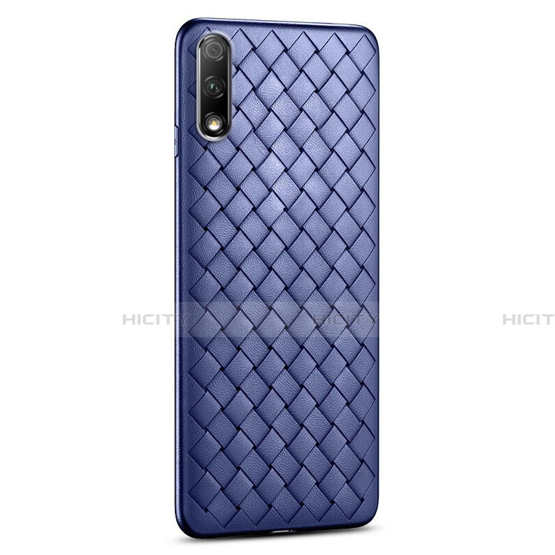 Funda Silicona Goma de Cuero Carcasa S03 para Huawei Honor 9X Azul