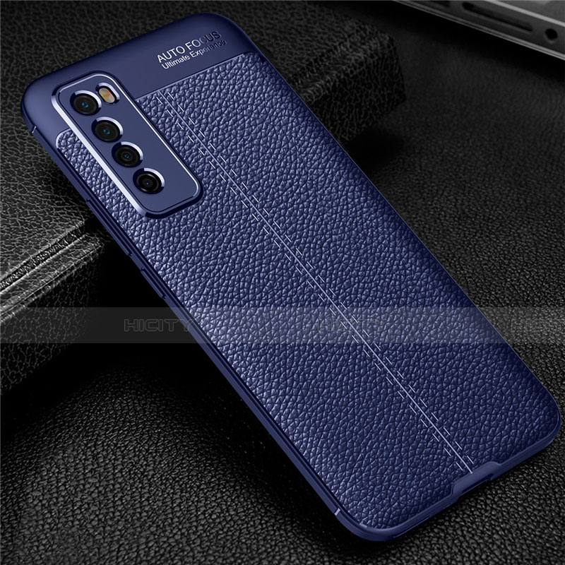 Funda Silicona Goma de Cuero Carcasa S03 para Huawei Nova 7 5G Azul