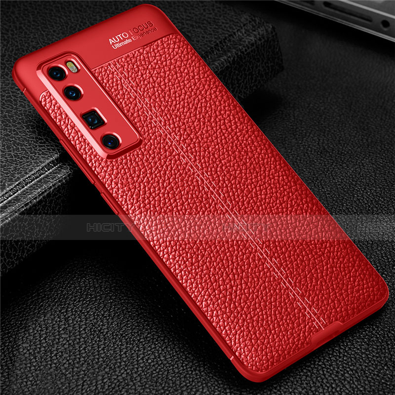 Funda Silicona Goma de Cuero Carcasa S03 para Huawei Nova 7 Pro 5G Rojo