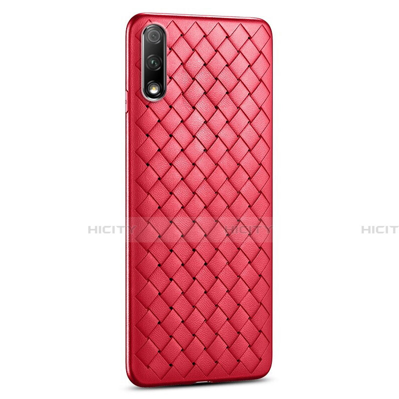 Funda Silicona Goma de Cuero Carcasa S03 para Huawei Y9 Prime (2019) Rojo