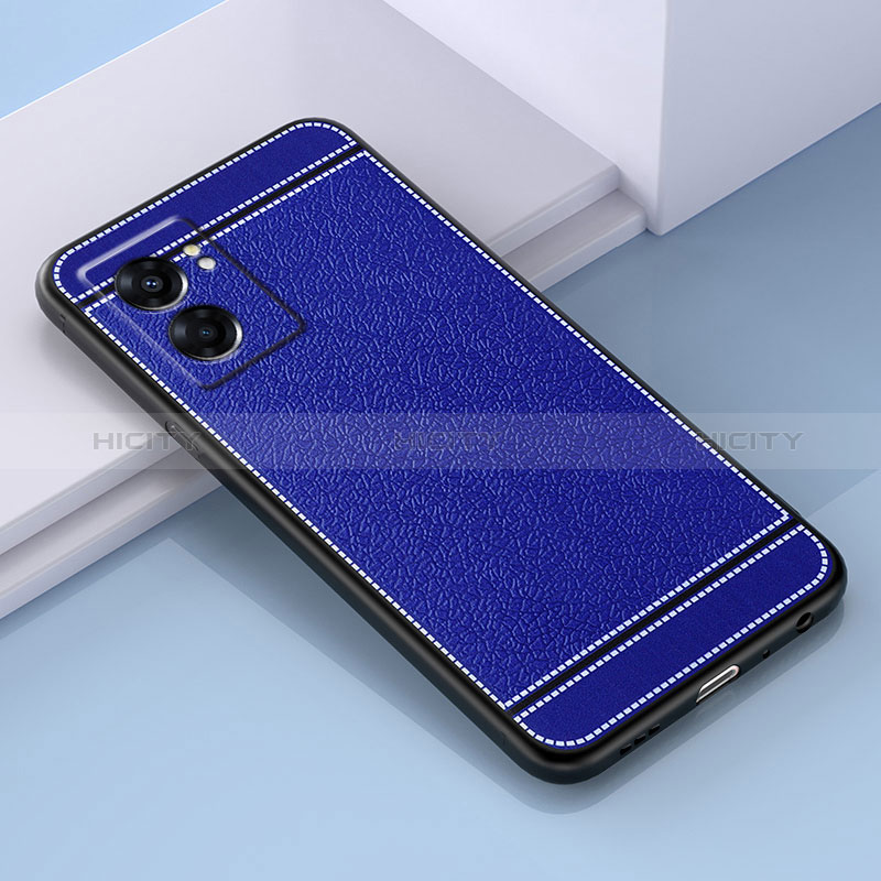 Funda Silicona Goma de Cuero Carcasa S03 para Oppo A77 5G Azul