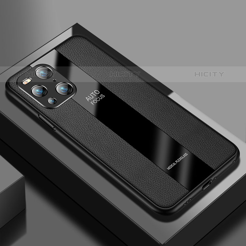 Funda Silicona Goma de Cuero Carcasa S03 para Oppo Find X3 Pro 5G Negro