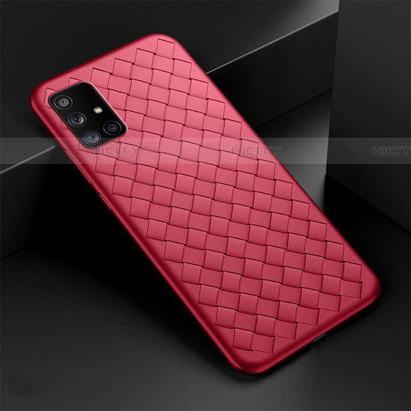 Funda Silicona Goma de Cuero Carcasa S03 para Samsung Galaxy A71 5G Rojo