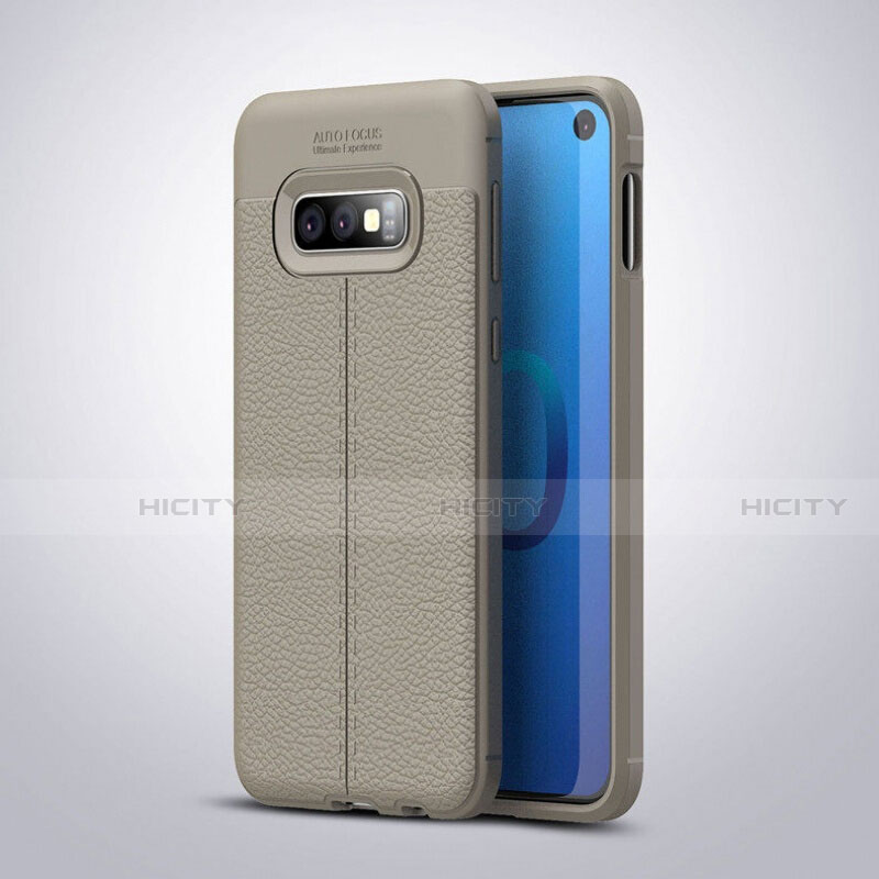 Funda Silicona Goma de Cuero Carcasa S03 para Samsung Galaxy S10e Gris