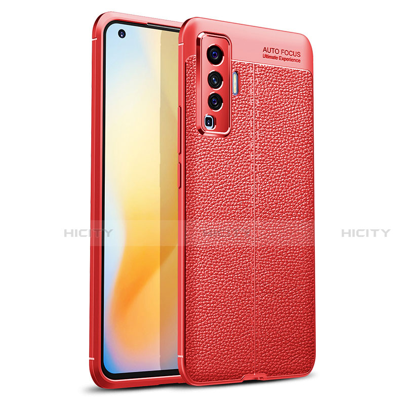 Funda Silicona Goma de Cuero Carcasa S03 para Vivo X50 5G Rojo