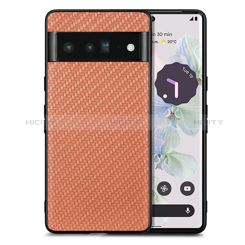 Funda Silicona Goma de Cuero Carcasa S03D para Google Pixel 6 Pro 5G Marron