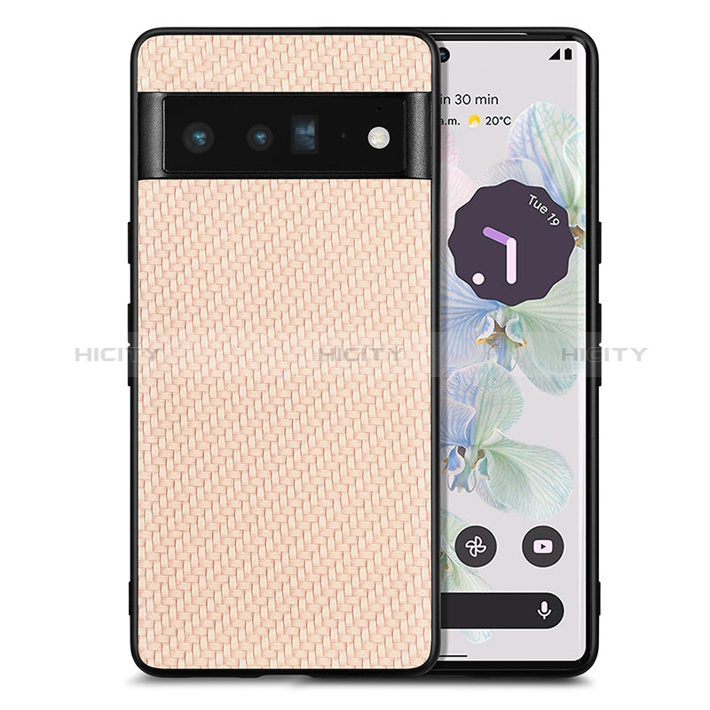 Funda Silicona Goma de Cuero Carcasa S03D para Google Pixel 6 Pro 5G Oro