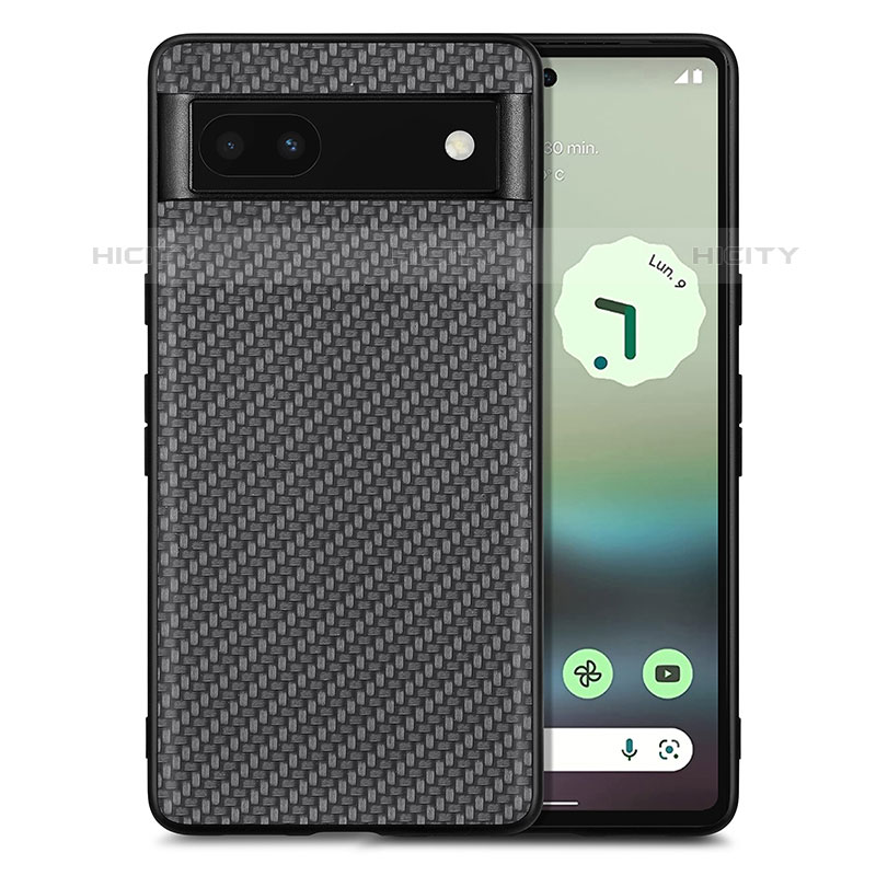 Funda Silicona Goma de Cuero Carcasa S03D para Google Pixel 6a 5G Negro