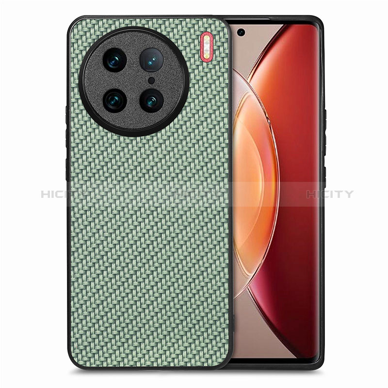 Funda Silicona Goma de Cuero Carcasa S03D para Vivo X90 Pro 5G Verde