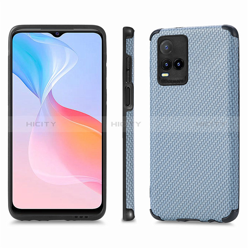 Funda Silicona Goma de Cuero Carcasa S03D para Vivo Y32 4G Azul