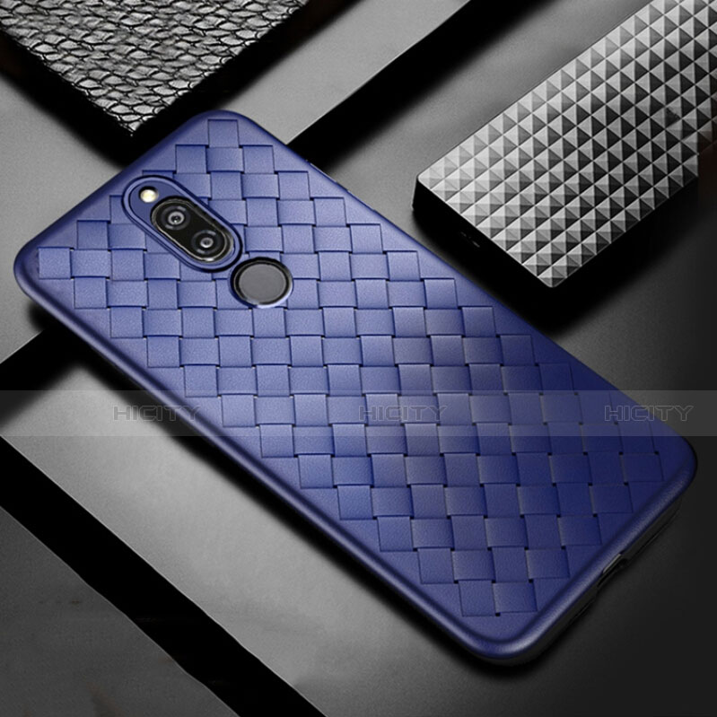 Funda Silicona Goma de Cuero Carcasa S04 para Huawei Mate 10 Lite Azul