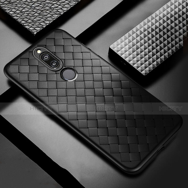 Funda Silicona Goma de Cuero Carcasa S04 para Huawei Nova 2i Negro