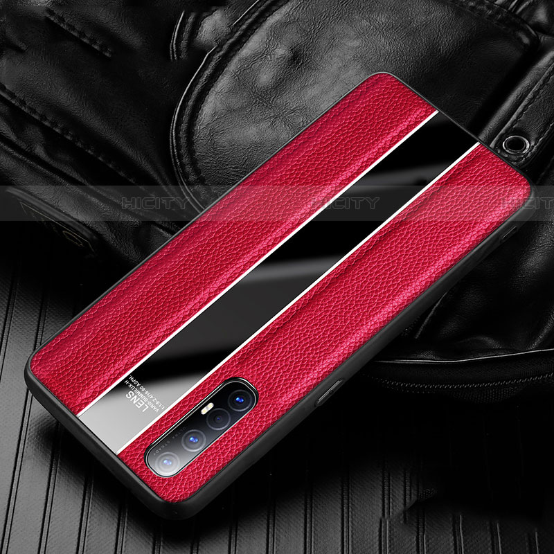 Funda Silicona Goma de Cuero Carcasa S04 para Oppo Find X2 Neo Rojo