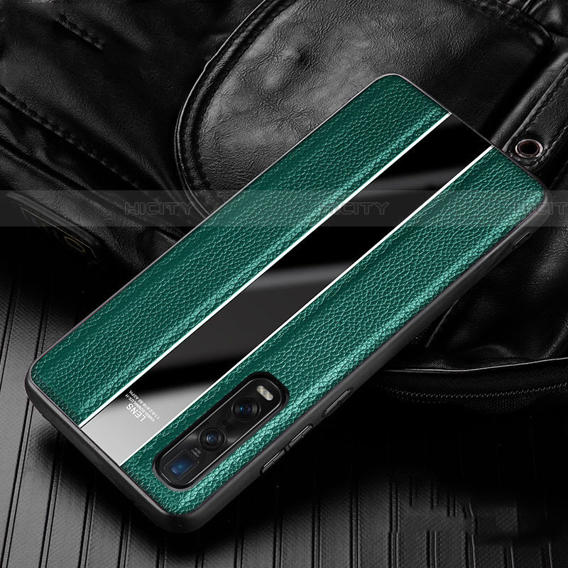 Funda Silicona Goma de Cuero Carcasa S04 para Oppo Find X2 Pro Verde