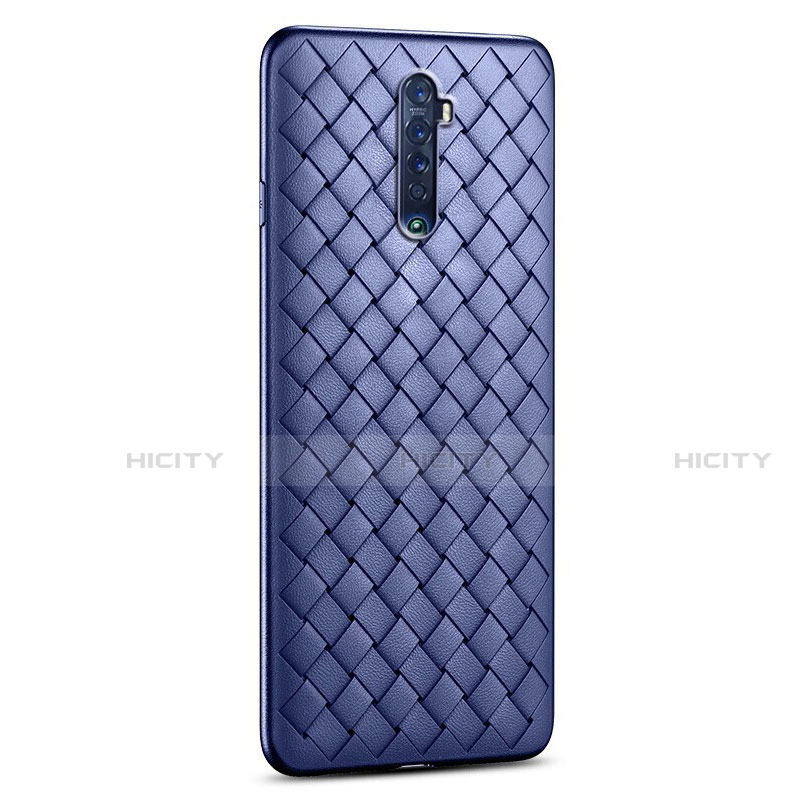 Funda Silicona Goma de Cuero Carcasa S06 para Oppo Reno2 Azul