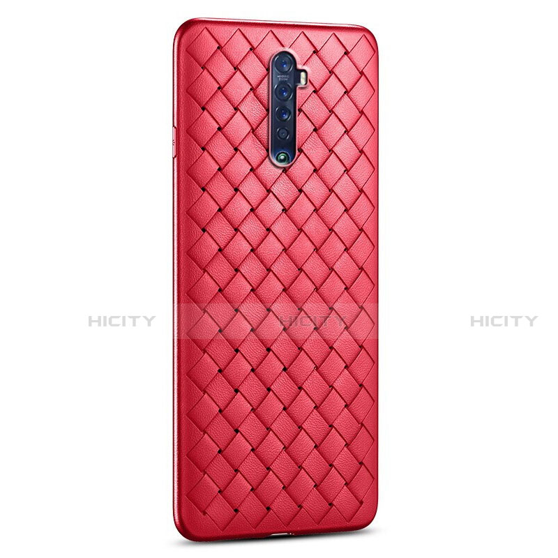 Funda Silicona Goma de Cuero Carcasa S06 para Oppo Reno2 Rojo