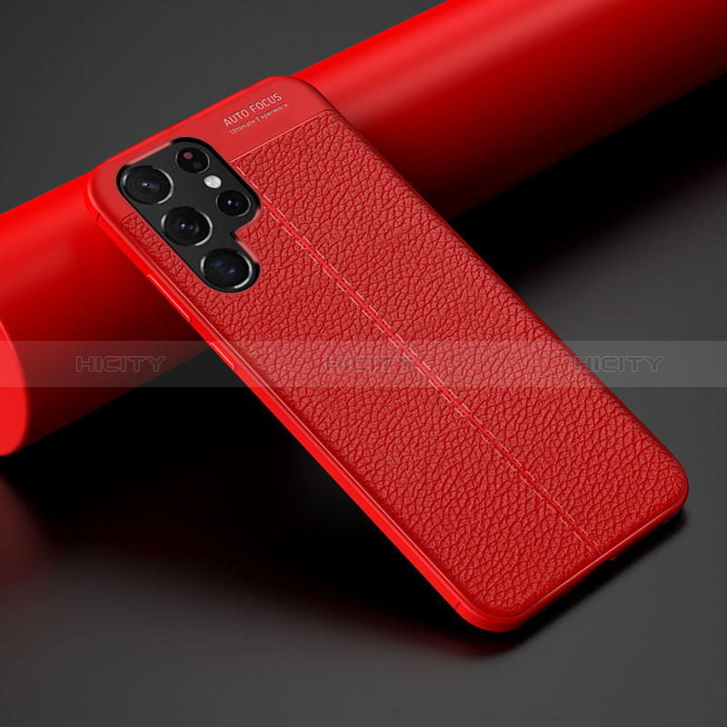 Funda Silicona Goma de Cuero Carcasa S06 para Samsung Galaxy S24 Ultra 5G Rojo