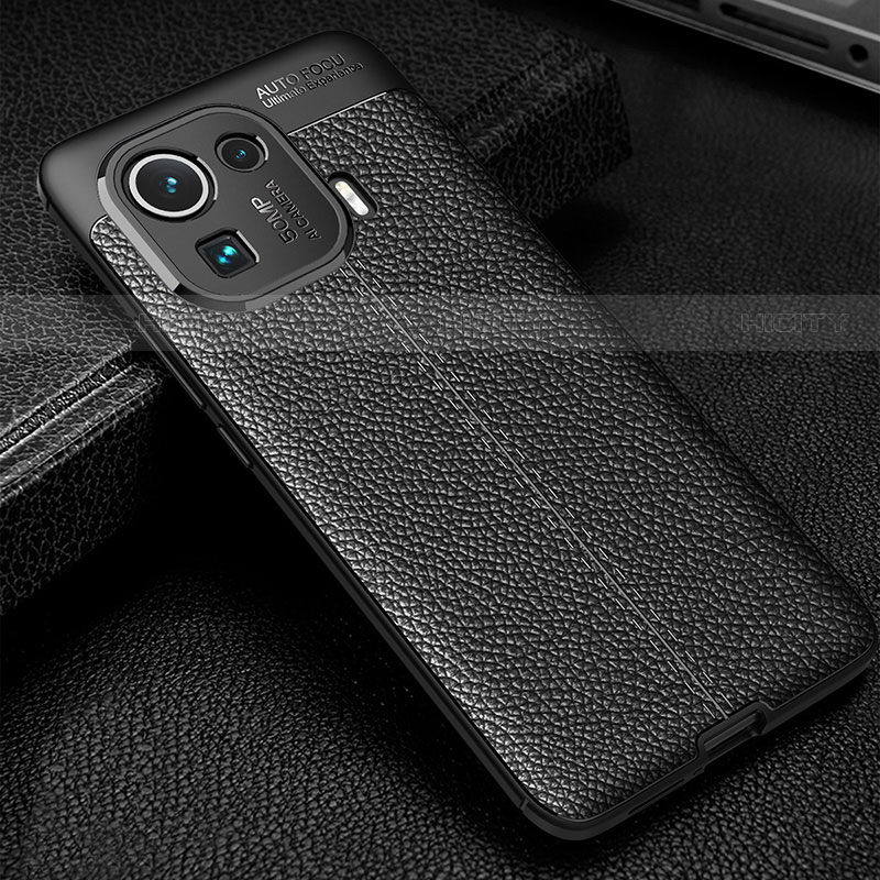 Funda Silicona Goma de Cuero Carcasa S06 para Xiaomi Mi 11 Pro 5G Negro