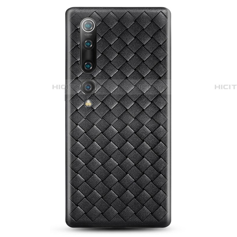 Funda Silicona Goma de Cuero Carcasa S07 para Xiaomi Mi 10 Negro