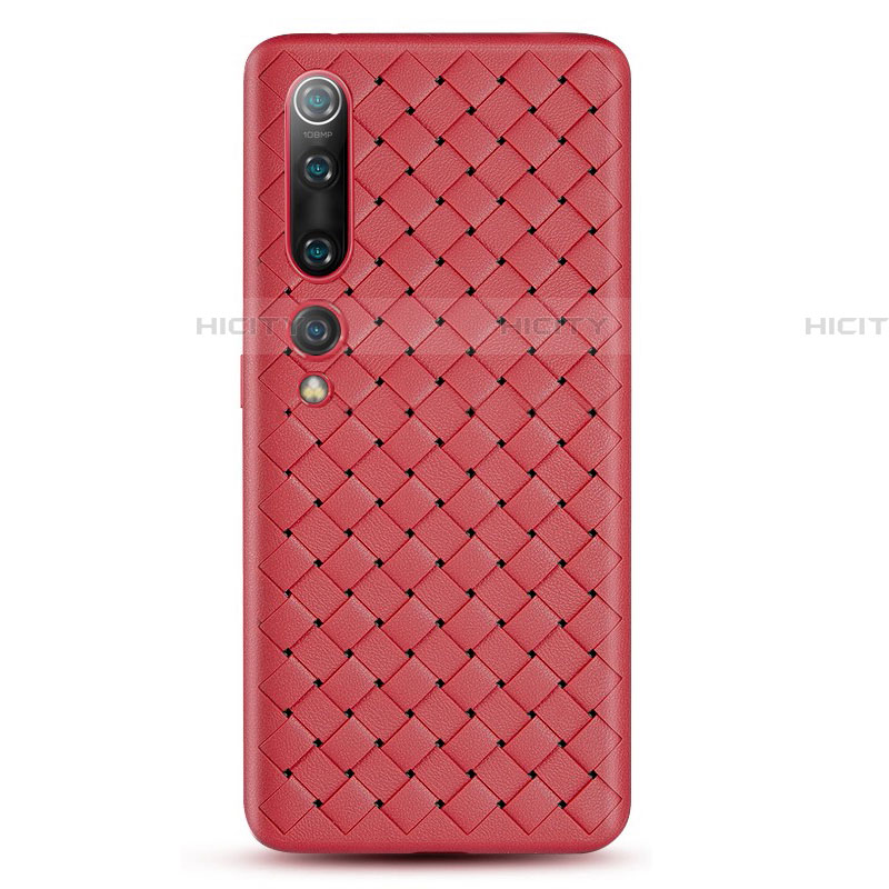 Funda Silicona Goma de Cuero Carcasa S07 para Xiaomi Mi 10 Rojo