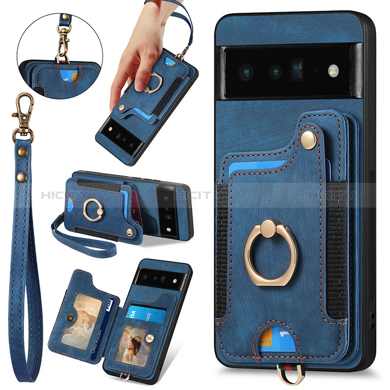 Funda Silicona Goma de Cuero Carcasa SD1 para Google Pixel 6 Pro 5G Azul