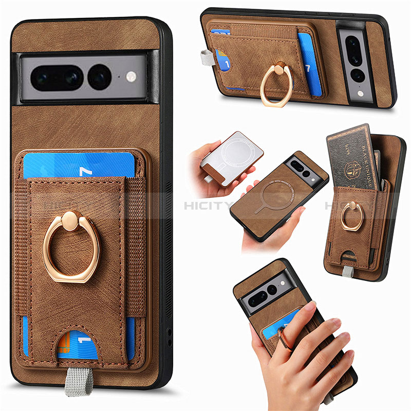 Funda Silicona Goma de Cuero Carcasa SD1 para Google Pixel 7 Pro 5G Marron